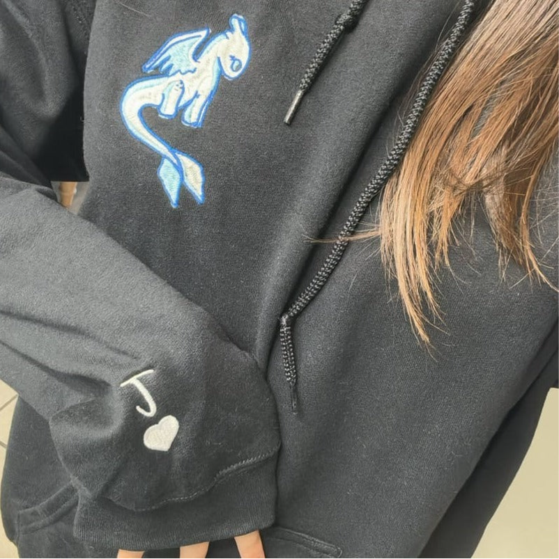 Custom Toothless & Light Furry - Embroidered Hoodie