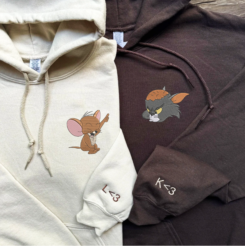 Custom Tom & Jerry - Embroidered Hoodie