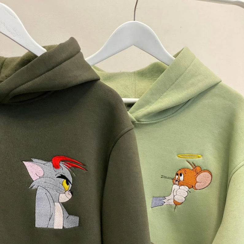 Custom Tom & Jerry - Embroidered Hoodie