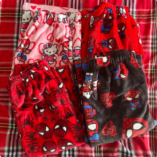 Hello Kitty & Spiderman - Velvet Pajama Pants