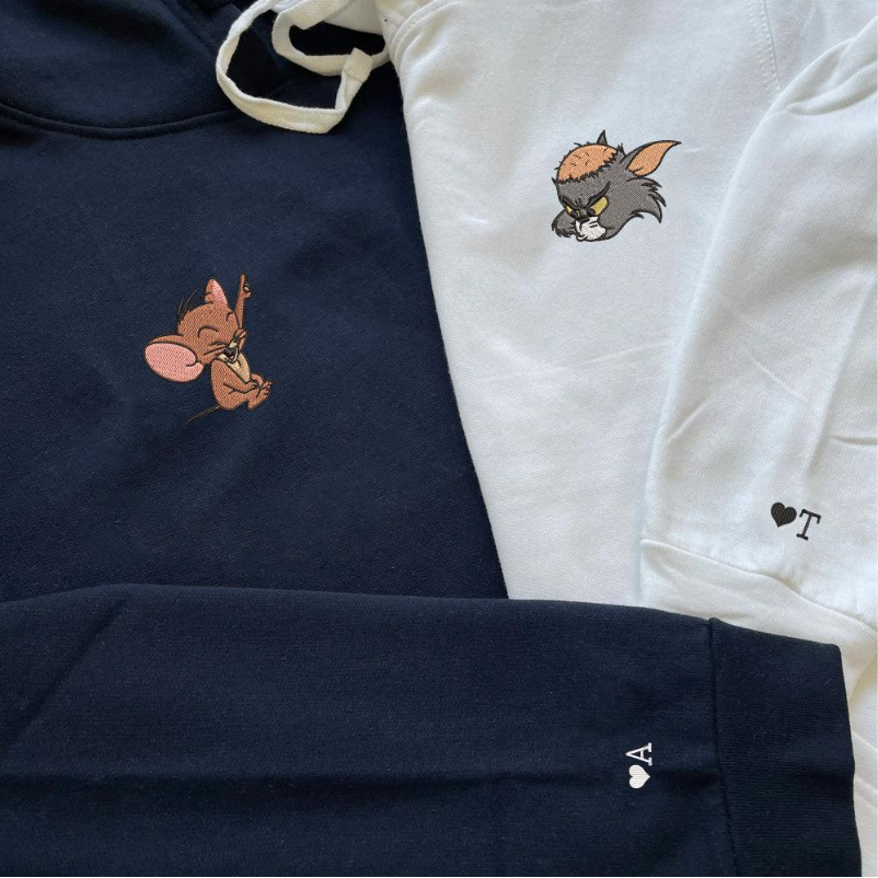 Custom Tom & Jerry - Embroidered Hoodie