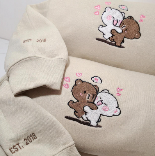 Custom Milk & Mocha Bears - Embroidered Hoodie