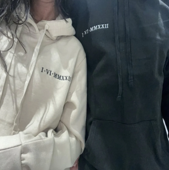 Custom Anniversary Date - Embroidered Hoodie